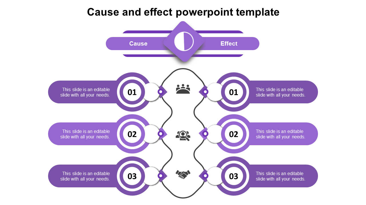 cause and effect powerpoint template-purple